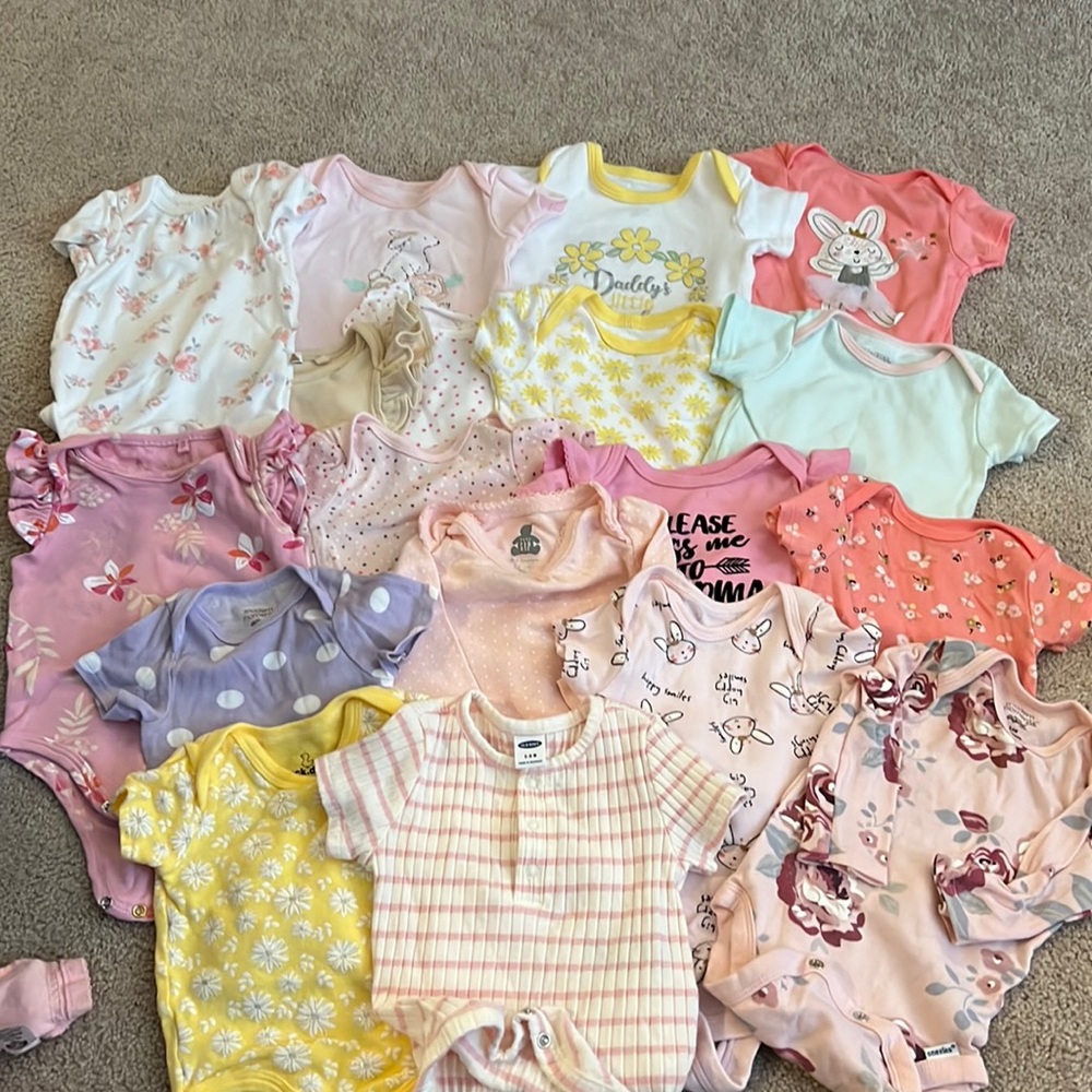 Big lot of girls 3-6 month onesies